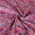 Tissu Popeline de Coton digital Poppy Fleurs roses et pêche sur fond Framboise
