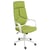 Chaise de Bureau Vert Citron en Tissu Polyester Hauteur Réglable Pivotante Dossier Inclinable