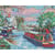 Kit tableau broderie diamant 40x50cm Péniche en hiver