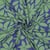 Tissu Viscose imprimé Grandes fleurs Verte sur fond Bleu indigo