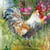 Lot de 4 serviettes en papier découpage collage 33 cm COQ JARDIN A 317