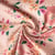 Tissu Toile de Coton Demi Natté Fleuris Oscal sur fond Rose clair