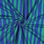 Tissu Sweat léger Bio Jennifer Bouron rayures Vert sur fond Bleu