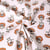 Tissu Toile de Coton Canvas Poppy Fleuris oranges et vertes sur fond Ecru