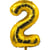 Ballon aluminium - 30 cm - or - chiffre 2