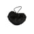 Pompon fourrure artificielle cœur 45x 65mm noir