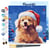 Mini Peinture par Numéro Figured'Art 20x20cm avec cadre Chien Mignon à Noël - Petit Format