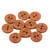 Lot de 3 boutons 2 trous fille 15mm orange rouille