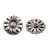 3 BOUTONS Tige forme Fleur métal argenté 17 mm 1 trou - creation couture diy