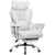 Chaise gaming ergonomique COMHOMA - PU - Blanc - Avec repose-pieds - Dossier 65 cm