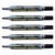 Lot de 5 marqueurs permanents PENTEL MAXIFLO NLF60 - Pointe biseautée 1 - 3,5 mm - Noir