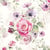 Lot de 4 serviettes en papier découpage collage 33 cm FLEUR ROSE MADELINE F 610