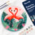 Peinture par Numéro sur disque en bois Figured'Art - Flamants Roses Tropicaux - Kit de Loisir Créatif DIY Numéro d'Art Complet - 30cm de diamètre