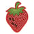 Ecusson thermocollant fraise perles 4,5x5cm