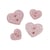 Lot de 3 boutons coeur pailleté rose layette
