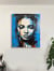 Peinture acrylique originale sur toile — Portrait Bleu — portrait expressionniste — Tableau mural Calbarracin — 100 x 80 cm