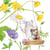 Lot de 4 serviettes en papier découpage collage 33 cm SOURIS BALANCOIRE FLEUR A 405