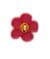 Carte de 2 boutons Fleurs rouges 20mm - Distrifil Rose