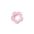 Bouton fleur coeur blanc 14mm rose layette