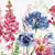Lot de 4 serviettes en papier découpage collage 33 cm FLEUR BLEUE ROSE FA 1004