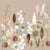 Lot de 4 serviettes en papier découpage collage 33 cm POT POURRI DE FLEURS F 120