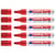 Lot 5 Marqueurs permanents EDDING - Rouge - Pointe biseautée 1-5 mm - Rechargeable