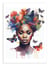 Affiche 30 x 40 cm - Watercolor Butterfly African woman V3 - Chromatic fusion studio