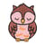 Ecusson thermocollant animal endormi tissu bio hibou 5cm x 4cm