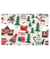 Tissu coton Noël chalets de 140 cm de largeur yule vert vendu par 50 cm