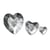 Coeurs strass acryliques, cristal, 6,10,14mm, 310 pces