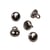 Lot de 3 boutons ronds boule à queue alliage 9mm noir