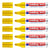 Lot de 6 marqueurs permanents - EDDING - Pointe large biseautée 2-7 mm - Corps aluminium - Jaune - 500