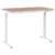 Bureau Réglable Bois Clair et Blanc 120 x 60 cm Electrique Assis/Debout à Cadre en Acier Poudré Design Moderne Hauteur Ajustable