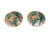 2 Breloques rondes pailletées 20mm imprimé tropical perroquet doré - vert -  orange