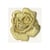 Ecusson thermocollant petite rose doré - lurex 3x3.5cm