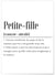 Affiche Définition Petite-fille | A3 : 29,7x42cm