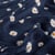 Tissu Jersey Velours tout doux Aurel pâquerettes Blanches sur fond Bleu marine