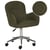Fauteuil de Bureau Vert en Tissu Bouclé avec Accoudoirs Siège Hauteur Ajustable sur Roulettes pour Espace de Travail Rétro Moderne