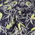 Tissu Stretch imprimé Motifs floraux blanc et vert sur fond Bleu marine