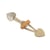 Brandebourg coeur simili cuir or 2,4cm x 10cm