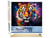 Peinture par Numéro Figured'Art - Tigre Coloré Abstrait - Kit de Loisir Créatif DIY Numéro d'Art Complet - 40x50cm toile roulée + châssis en bois à monter
