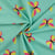 Tissu Jersey Coton envers gratté Papillon rose et vert anis sur fond Vert menthe