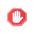 Ecusson thermocollant panneau stop 4,5cm x 4,5cm