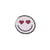 Ecusson thermocollant paix smiley coeur 3cm x 4,5cm