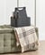 Panier de Rangement Gris Graphite en Cuir PU avec Poignées Fait Main Porte-Revues Deux Compartiments Design Style Rustique Traditionnel
