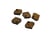 4 Breloques forme petit losange arrondi -  11*12mm -  bois de noyer