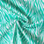 Tissu Toile de Coton Yara zebré Vert lagon sur fond Blanc