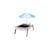 AXI Linda Table sable et eau avec Cuisine et evier Marron Blanc Parasol Bleu Blanc - Axi House