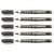 Lot de 5 Rollers STABILO WORKER+ Colorful Encre Liquide 100% Grip Tracé 0,5 mm noir