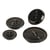 Lot de 3 boutons 4 trous imitation corne Noir